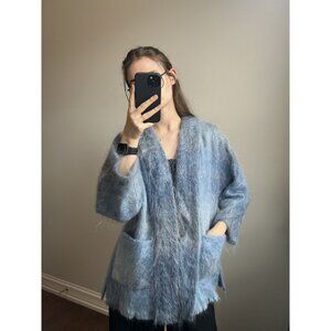 Blue Mohair Cardigan One Size